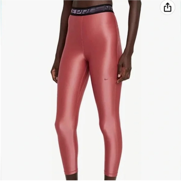 Nike Pants - Nike Pro Womens High Waist 7/8 Leggings Tight Fit Canyon Rust